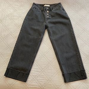 Wide leg Black ankle jeans